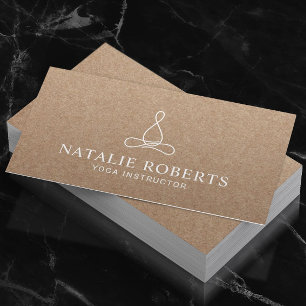 Yoga Instructor Minimalistisch Line Logo Rustic Kr Visitenkarte