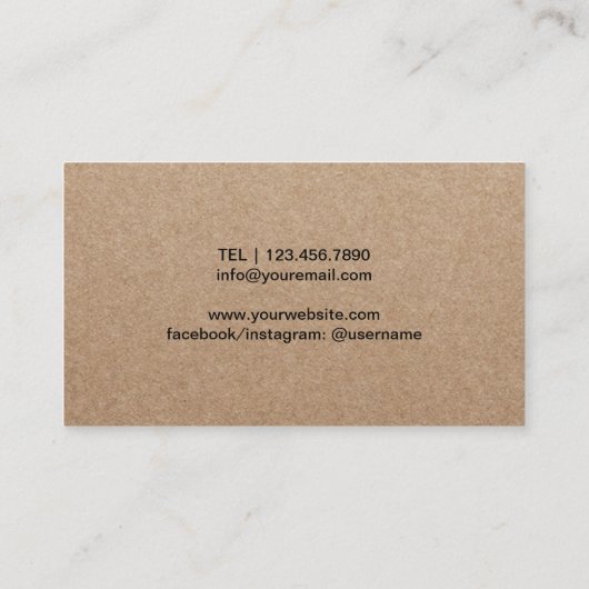 Yoga Instructor Minimalistisch Yoga Pose Rustic Kr Visitenkarte (Rückseite)