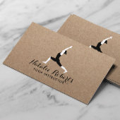 Yoga Instructor Minimalistisch Yoga Pose Rustic Kr Visitenkarte