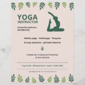 Yoga Instructor mit Flyer "Green Blätter" (Vorne)