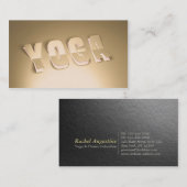 Yoga Instructor Modern Gold 3D Paper Cut Text Look Visitenkarte (Vorne/Hinten)