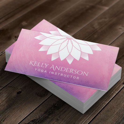 Yoga Instructor Modern Lotus Floral Mandala Visitenkarte