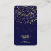 Yoga Instructor Modern Midnight Blue Gold Mandala Visitenkarte (Vorderseite)