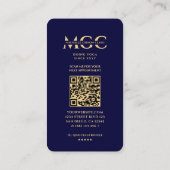 Yoga Instructor Modern Midnight Blue Gold Mandala Visitenkarte (Rückseite)