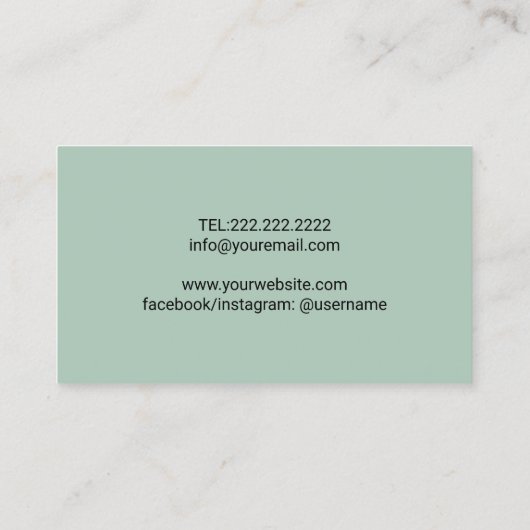 Yoga Instructor Modern Mint Gold Agate Mandala Visitenkarte (Rückseite)