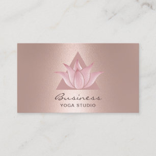Yoga Instructor Modern Rose Gold Lotus Logo Visitenkarte