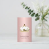 Yoga Instructor Modern Rose Gold Lotus Triangle Visitenkarte (Stehend Vorderseite)