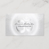 Yoga Instructor Modern Silver Om Sign Visitenkarte (Vorderseite)