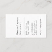 Yoga Instructor Namaste Minimalistisch Black Moder Visitenkarte (Rückseite)