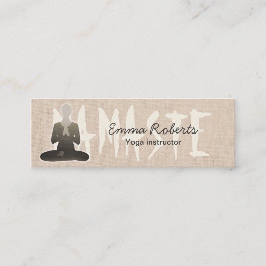 Yoga Instructor Namaste Wellness Wellness-Center Mini Visitenkarte (Vorderseite)