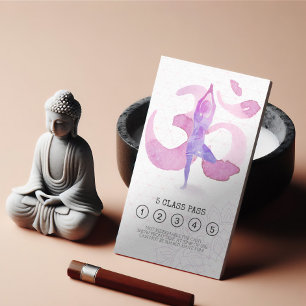 Yoga Instructor Om Symbol Class Pass Loyalty Card Treuekarte