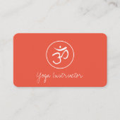 Yoga Instructor Om Symbol Peach Simple Visitenkarte (Vorderseite)