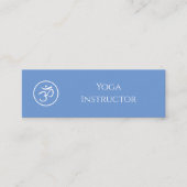 Yoga Instructor Om Symbol QR Code Light Blue Mini Visitenkarte (Vorderseite)