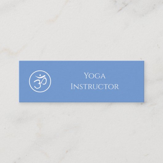 Yoga Instructor Om Symbol QR Code Light Blue Mini Visitenkarte (Vorderseite)
