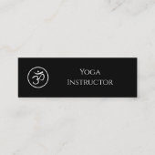 Yoga Instructor Om Symbol QR Code Schwarz Mini Visitenkarte (Vorderseite)