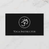 Yoga Instructor Om Symbol QR-Code Schwarz-weiß Visitenkarte (Vorderseite)