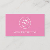 Yoga Instructor Om Symbol Simple Pink Visitenkarte (Vorderseite)