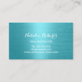 Yoga Instructor Om Typografie Moderne Türkis Visitenkarte (Rückseite)