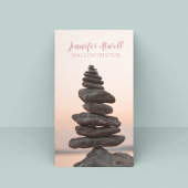 Yoga Instructor Peach Pink Zen Stones Meditation Visitenkarte