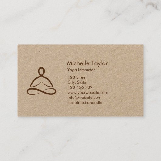Yoga Instructor Pilates Fitness Moderne Minimalist Visitenkarte (Rückseite)