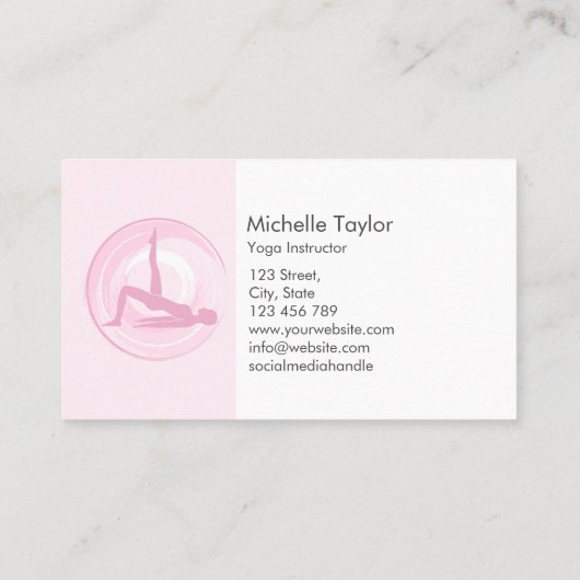 Yoga Instructor Pilates Fitness Moderner Namaste B Visitenkarte (Rückseite)