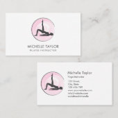 Yoga Instructor Pilates Fitness Moderner Namaste B Visitenkarte (Vorne/Hinten)