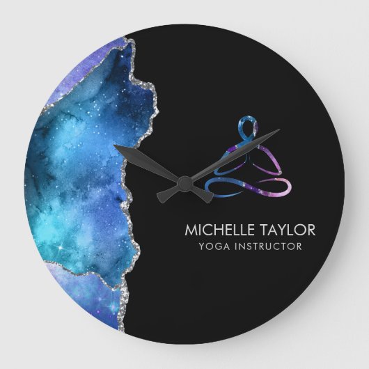 Yoga Instructor Pilates Fitness Moderner Nebel Bus Große Wanduhr (Vorderseite)