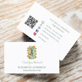 Yoga Instructor pose green retro slogan Visitenkarte