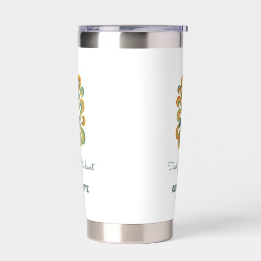 Yoga instructor pose retro swirls name quote thermobecher (Links)