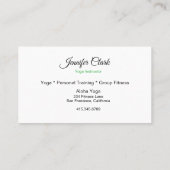 Yoga Instructor & Posen Visitenkarte (Rückseite)