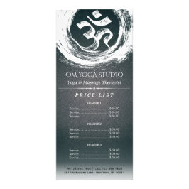 YOGA Instructor Price List Calligraphy OM ZEN Sign Werbekarte