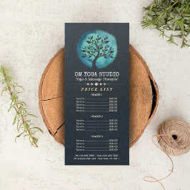 YOGA Instructor Price List Eleganter Wasserfarben  Werbekarte