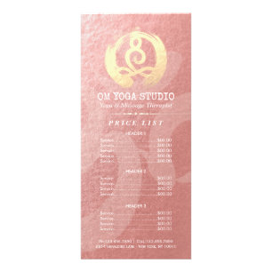 YOGA Instructor Price List Meditation Pose Zen OM Werbekarte