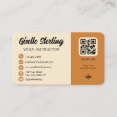 Yoga Instructor QR Code Photo Visitenkarte (Vorderseite)