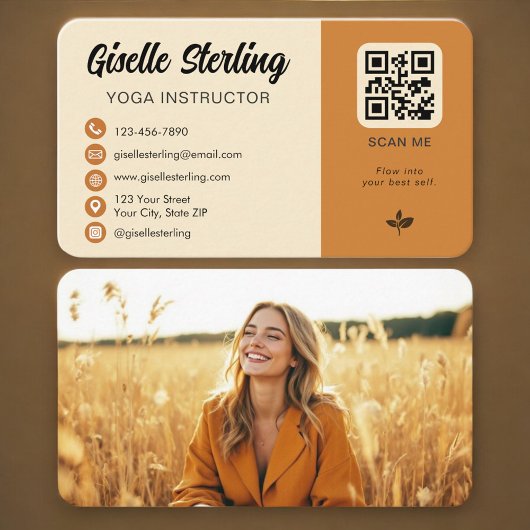 Yoga Instructor QR Code Photo Visitenkarte