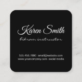 Yoga Instructor Quadratische Visitenkarte (Rückseite)