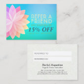 YOGA Instructor Referentin Colorful Lotus Mandala Empfehlungskarte (Vorne/Hinten)