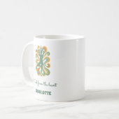 Yoga instructor retro swirls name quote kaffeetasse (Vorderseite Links)