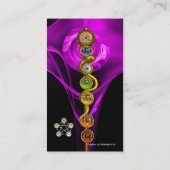 YOGA INSTRUCTOR ROD OF ASCLEPIUS,7 CHAKRAS, rosa Visitenkarte (Rückseite)