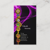 YOGA INSTRUCTOR ROD OF ASCLEPIUS,7 CHAKRAS, rosa Visitenkarte (Vorderseite)