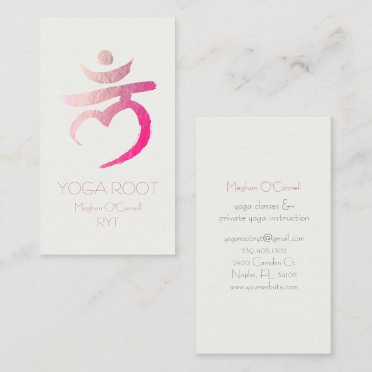 Yoga Instructor Root Chakra Muladhara Mantra LAM Visitenkarte (Vorne/Hinten)