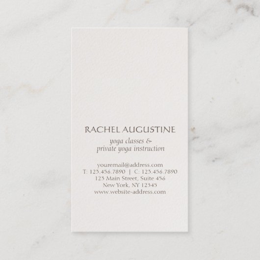 Yoga Instructor Root Chakra Muladhara Mantra LAM Visitenkarte (Rückseite)