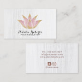 Yoga Instructor Rose Gold Lotus Blume Salon Wellne Visitenkarte (Vorne/Hinten)