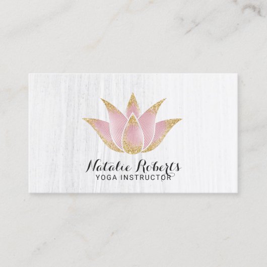 Yoga Instructor Rose Gold Lotus Blume Salon Wellne Visitenkarte (Vorderseite)