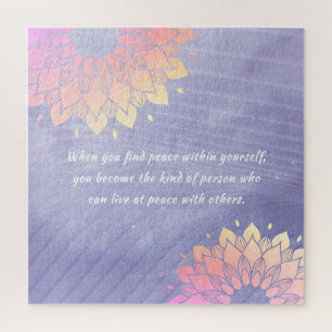 Yoga Instructor Rose Gold Mandala Quotes Puzzle