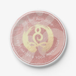 Yoga Instructor Rose Gold Meditation Pose ZEN OM Pappteller
