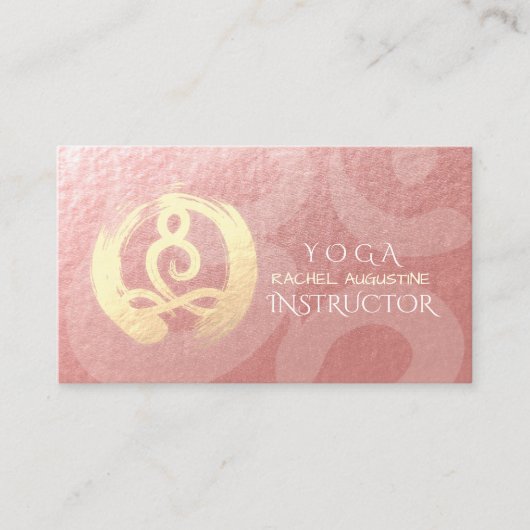 Yoga Instructor Rose Gold Meditation Pose ZEN OM Visitenkarte (Vorderseite)