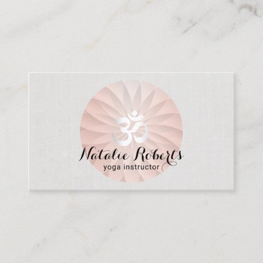 Yoga Instructor Rose Gold Spirale Lotus Visitenkarte (Vorderseite)