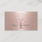 Yoga Instructor Rose Gold Tree Elegante Visitenkarte (Vorderseite)