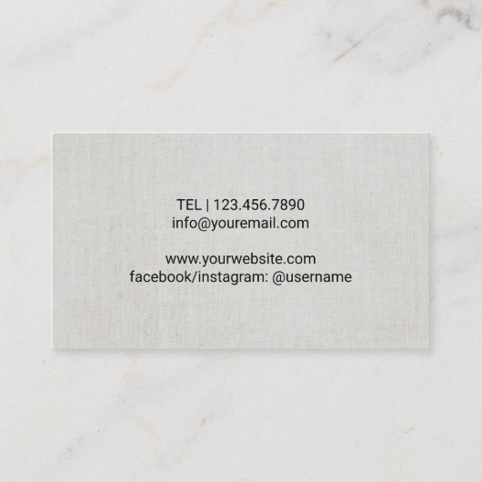 Yoga Instructor Rose Gold Tree Elegantes Leinen Visitenkarte (Rückseite)